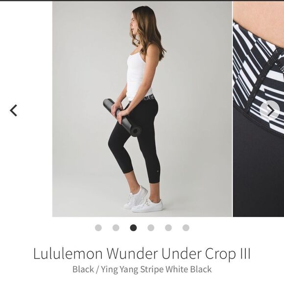 Lululemon Wunder Under Crop III
Black / Ying Yang Stripe White Black Size‎ 6 - Picture 3 of 7